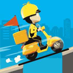 画线疯狂外卖员小摩托
